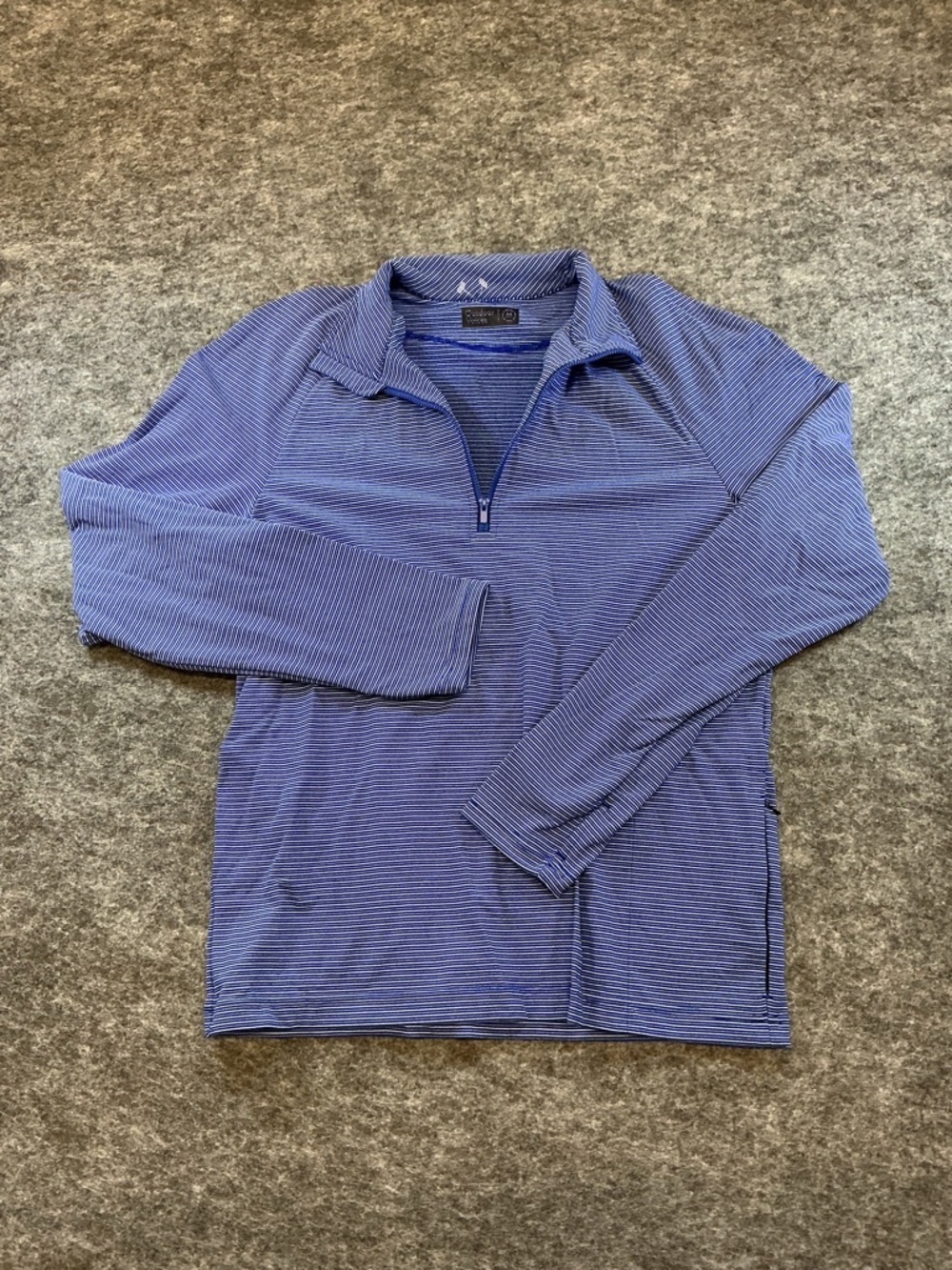 Outdoor Voices Blue Stripe Quarter Zip Sweatshirt OO